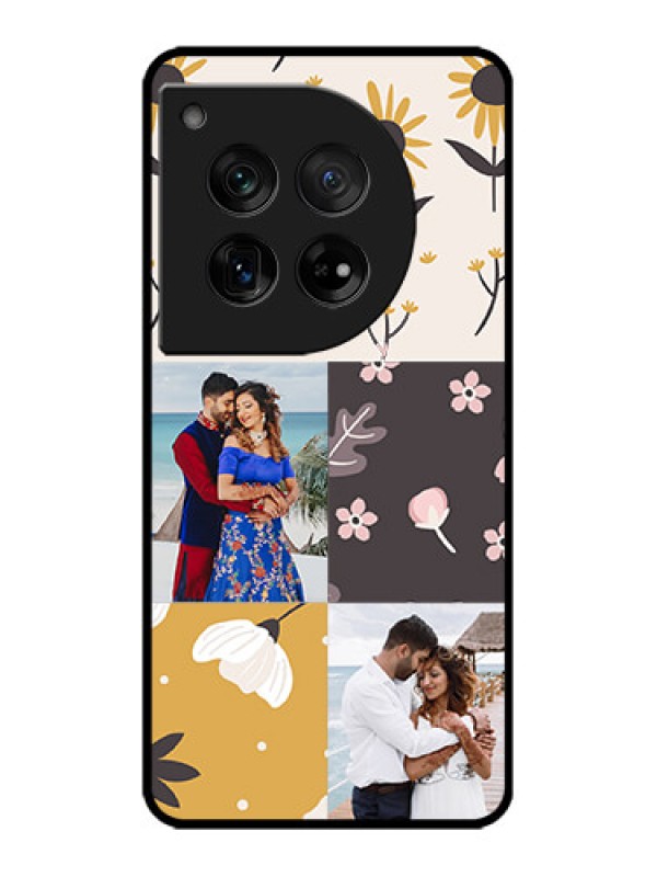Custom OnePlus 12 5G Custom Metal Phone Case - 3 Images With Floral Design