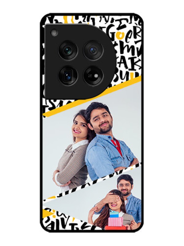 Custom OnePlus 12 5G Custom Metal Phone Case - Letters Pattern Design