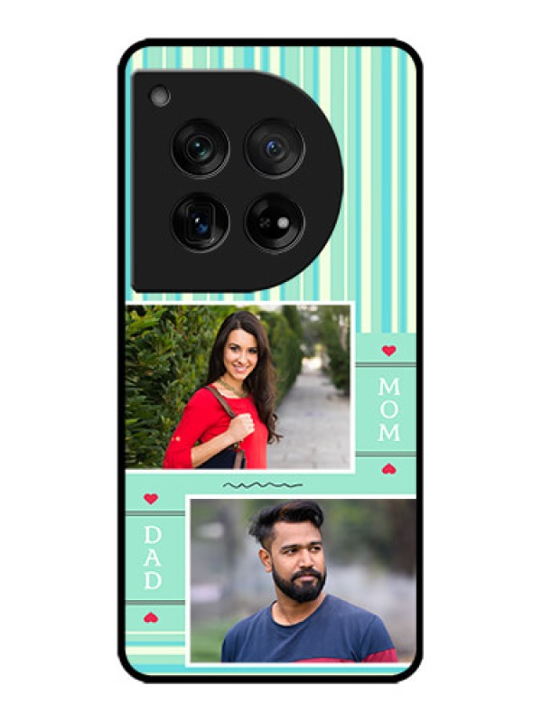 Custom OnePlus 12 5G Custom Metal Phone Case - Mom and Dad Pic Design