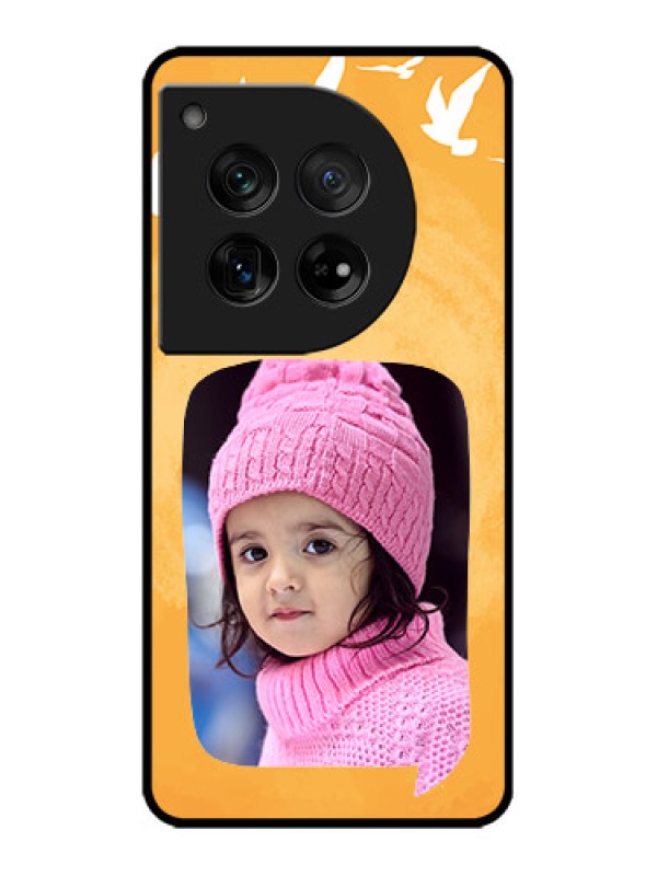 Custom OnePlus 12 5G Custom Metal Phone Case - Water Color Design With Bird Icons