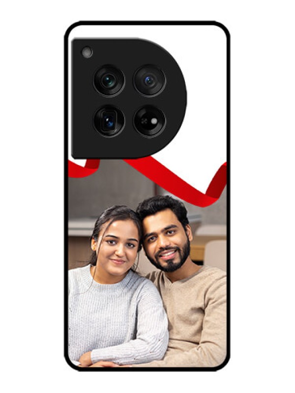 Custom OnePlus 12 5G Custom Metal Phone Case - Red Ribbon Frame Design