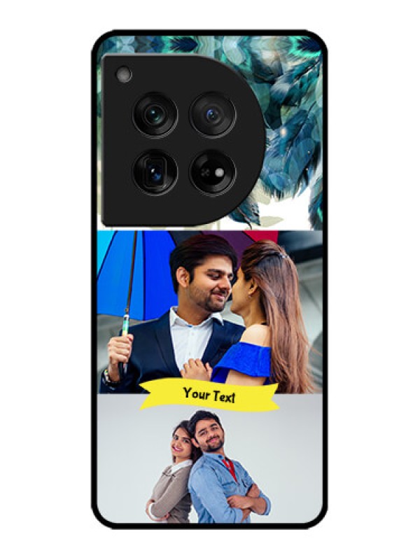 Custom OnePlus 12 5G Custom Metal Phone Case - Image With Boho Peacock Feather Design