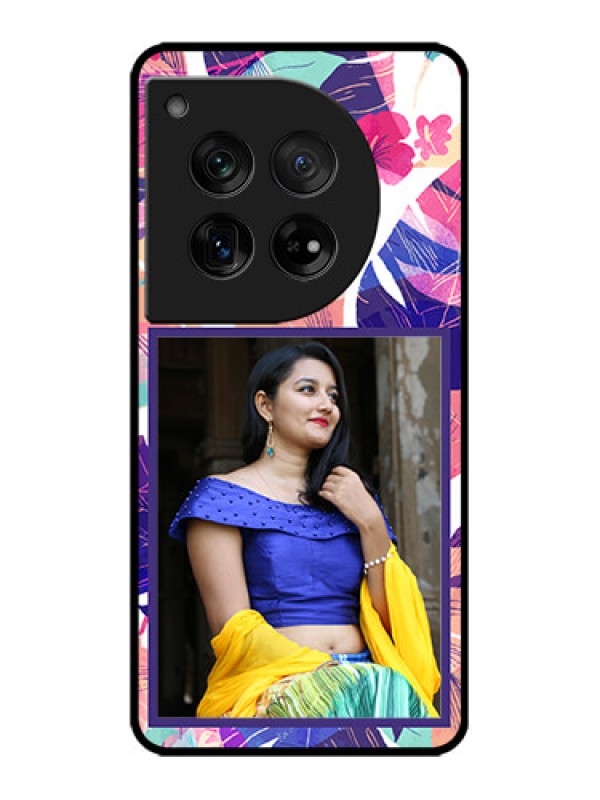 Custom OnePlus 12 5G Custom Metal Phone Case - Abstract Floral Design