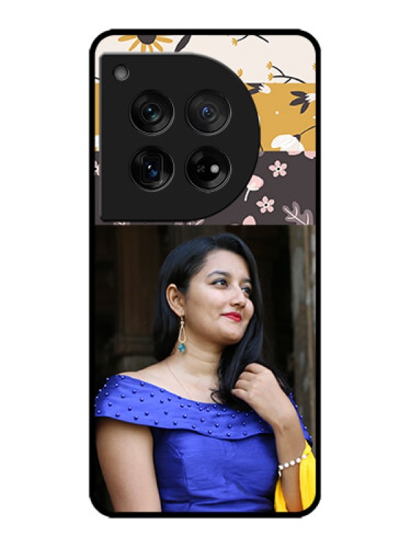 Custom OnePlus 12 5G Custom Metal Phone Case - Stylish Floral Design