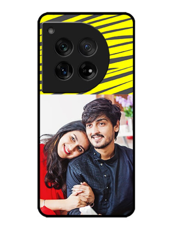 Custom OnePlus 12 5G Custom Metal Phone Case - Yellow Abstract Design