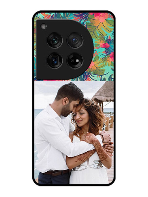 Custom OnePlus 12 5G Custom Metal Phone Case - Watercolor Floral Design