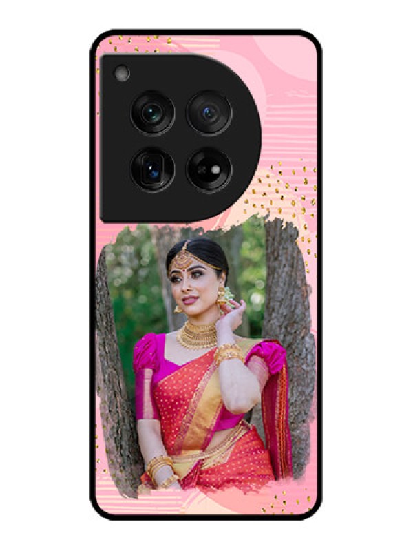 Custom OnePlus 12 5G Custom Metal Phone Case - Gold Glitter Splash Design