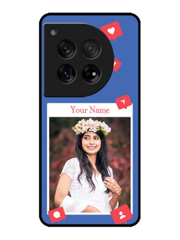 Custom OnePlus 12 5G Custom Metal Phone Case - Like Share And Comment Design