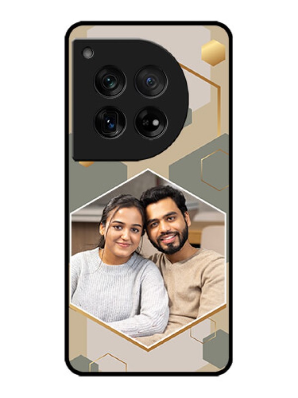 Custom OnePlus 12 5G Custom Metal Phone Case - Stylish Hexagon Pattern Design