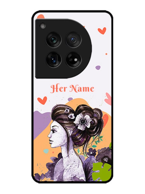 Custom OnePlus 12 5G Custom Metal Phone Case - Woman And Nature Design