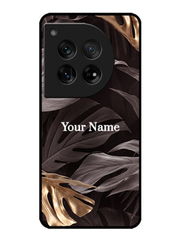 Custom OnePlus 12 5G Custom Metal Phone Case - Wild Leaves Digital Paint Design