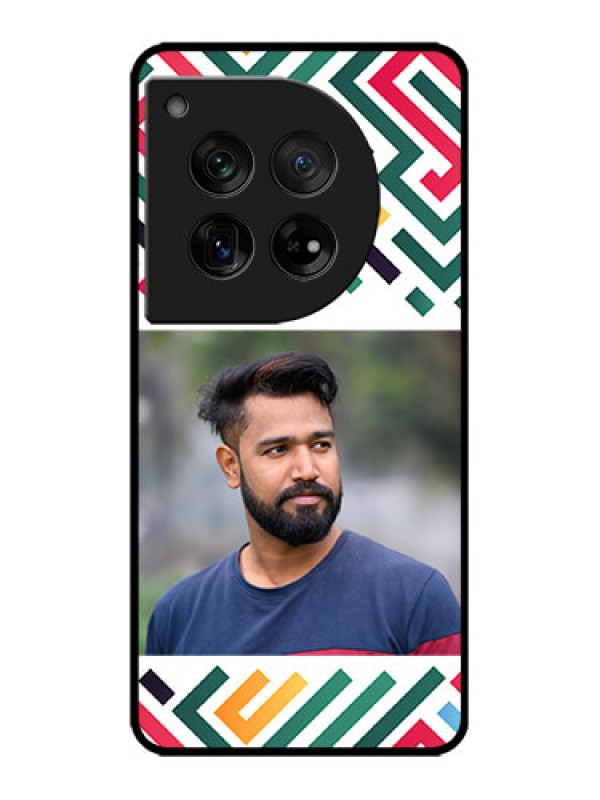 Custom OnePlus 12 5G Custom Metal Phone Case - Colorful Maze Pattern Design