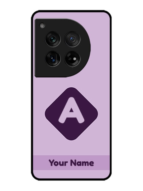 Custom OnePlus 12 5G Custom Metal Phone Case - Custom Letter In Curved Badge Design