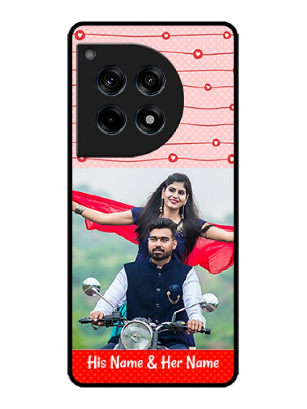 Custom OnePlus 12R 5G Custom Metal Phone Case - Red Pattern Case Design