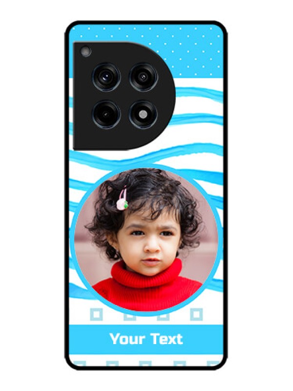 Custom OnePlus 12R 5G Custom Metal Phone Case - Simple Blue Case Design