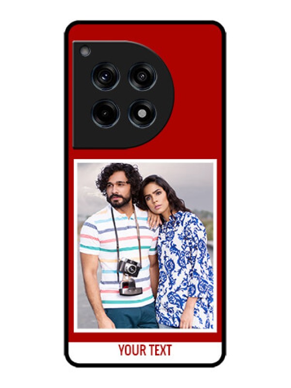 Custom OnePlus 12R 5G Custom Metal Phone Case - Red Color Design