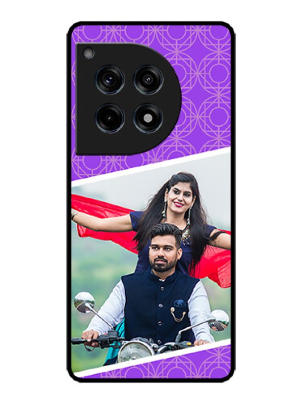 Custom OnePlus 12R 5G Custom Metal Phone Case - Violet Color Pattern Design