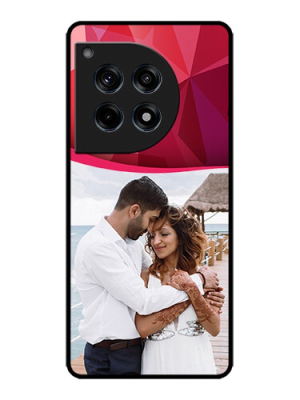 Custom OnePlus 12R 5G Custom Metal Phone Case - Red Abstract Design