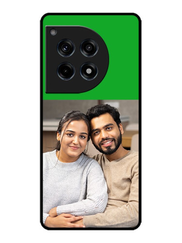 Custom OnePlus 12R 5G Custom Metal Phone Case - Green Pattern Design