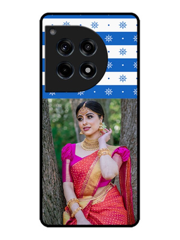 Custom OnePlus 12R 5G Custom Metal Phone Case - Snow Pattern Design