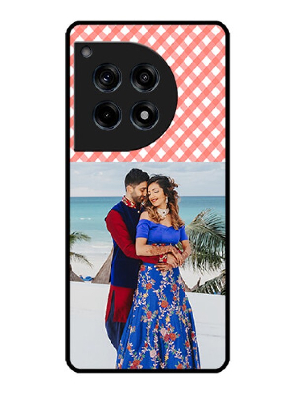 Custom OnePlus 12R 5G Custom Metal Phone Case - Pink Pattern Design