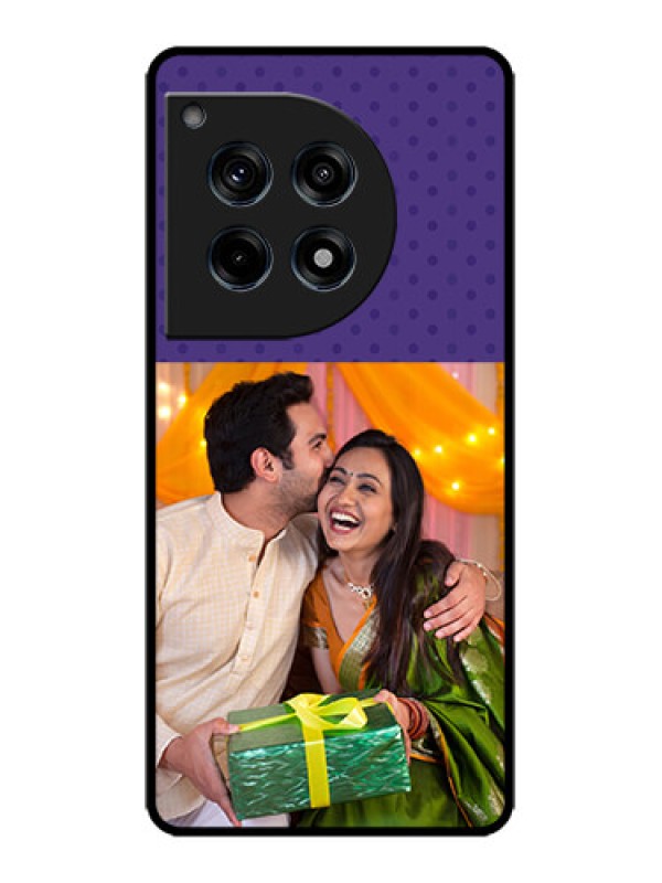 Custom OnePlus 12R 5G Custom Metal Phone Case - Violet Colored Pattern Design