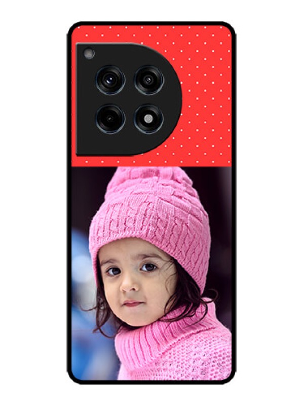 Custom OnePlus 12R 5G Custom Metal Phone Case - Red Pattern Design