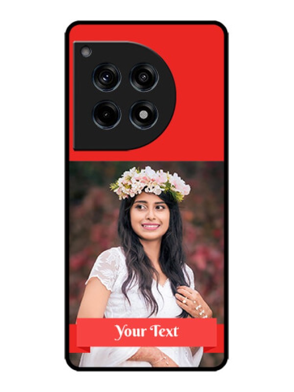 Custom OnePlus 12R 5G Custom Metal Phone Case - Simple Red Color Design