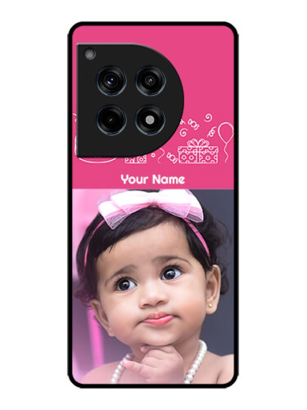 Custom OnePlus 12R 5G Custom Metal Phone Case - With Birthday Line Art Design