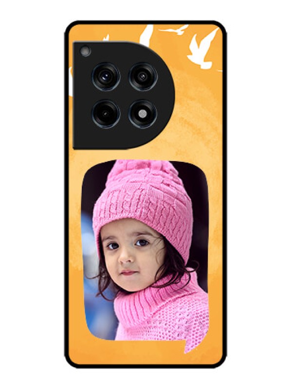 Custom OnePlus 12R 5G Custom Metal Phone Case - Water Color Design With Bird Icons