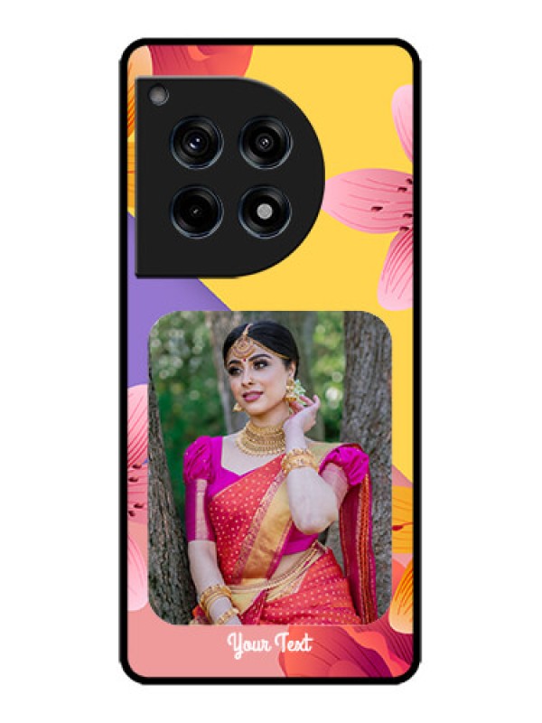 Custom OnePlus 12R 5G Custom Metal Phone Case - 3 Image With Vintage Floral Design