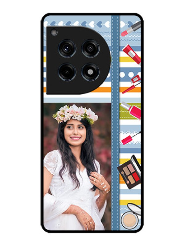 Custom OnePlus 12R 5G Custom Metal Phone Case - Makeup Icons Design