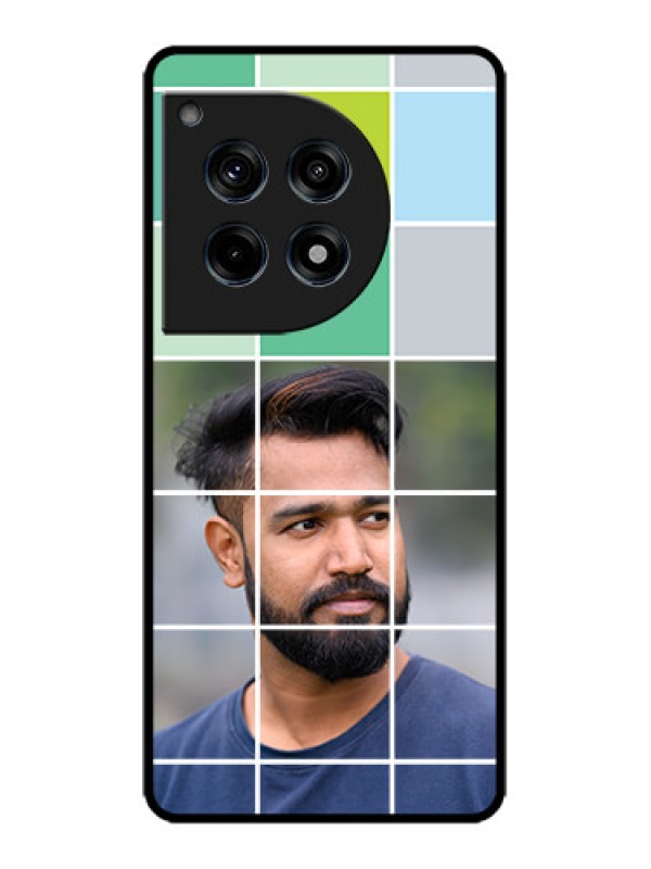 Custom OnePlus 12R 5G Custom Metal Phone Case - With White Box Pattern