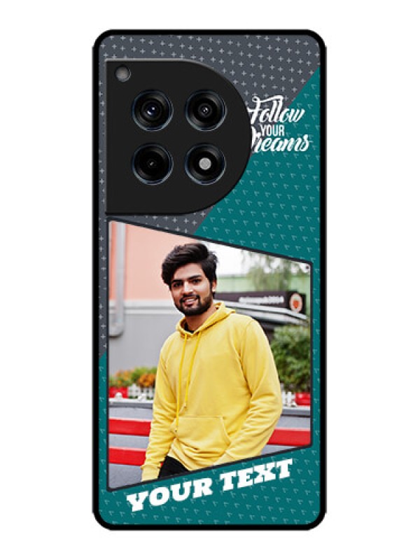 Custom OnePlus 12R 5G Custom Metal Phone Case - Background Pattern Design With Quote