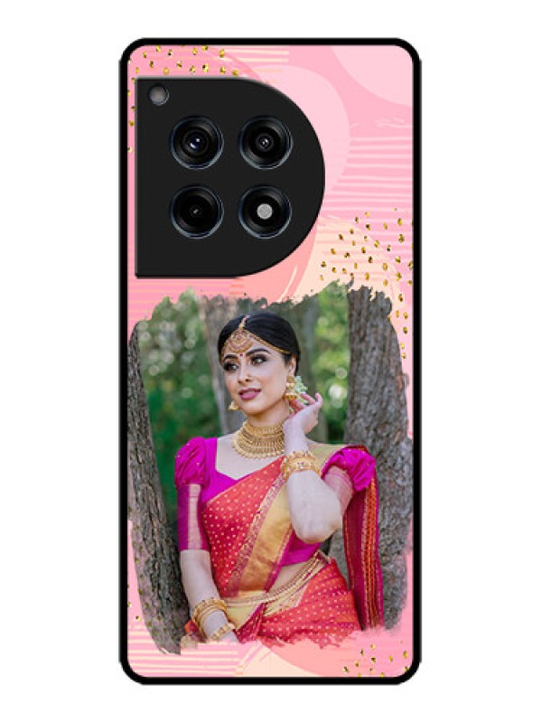 Custom OnePlus 12R 5G Custom Metal Phone Case - Gold Glitter Splash Design