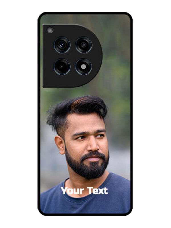 Custom OnePlus 12R 5G Custom Metal Phone Case - Photo With Text Design