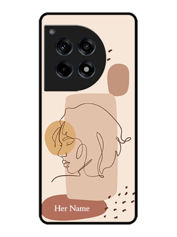 Custom OnePlus 12R 5G Custom Metal Phone Case - Calm Woman Line Art Design