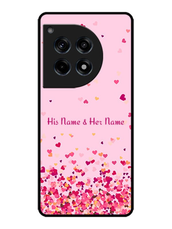 Custom OnePlus 12R 5G Custom Metal Phone Case - Floating Hearts Design