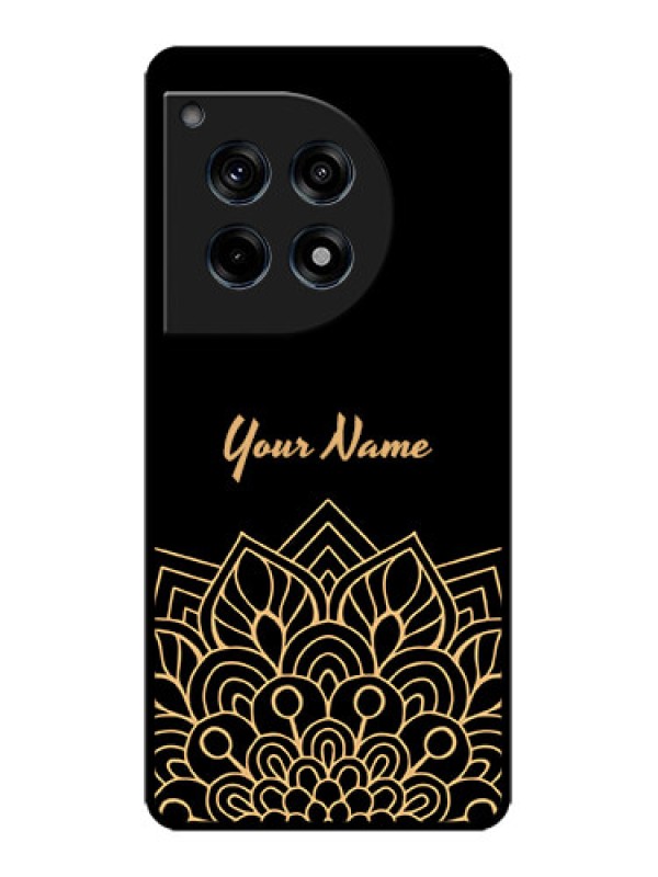 Custom OnePlus 12R 5G Custom Metal Phone Case - Golden Mandala Design