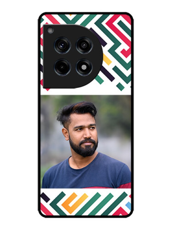 Custom OnePlus 12R 5G Custom Metal Phone Case - Colorful Maze Pattern Design