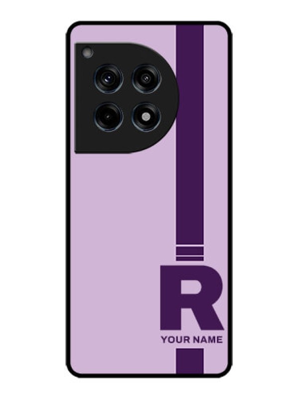 Custom OnePlus 12R 5G Custom Metal Phone Case - Simple Dual Tone Stripe With Name Design