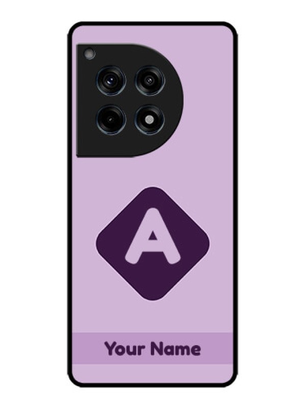 Custom OnePlus 12R 5G Custom Metal Phone Case - Custom Letter In Curved Badge Design