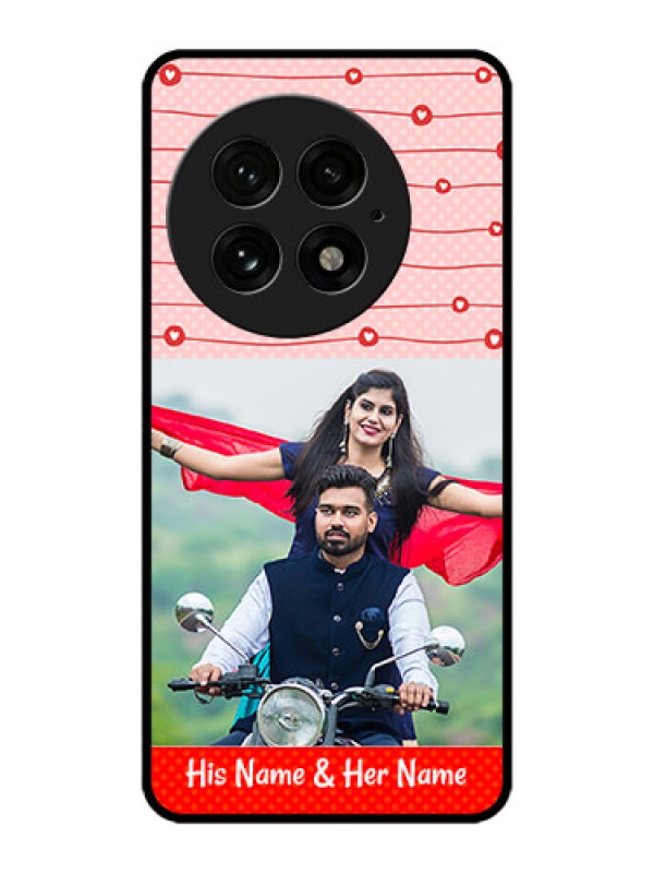 Custom OnePlus 13 5G Custom Metal Phone Case - Red Pattern Case Design