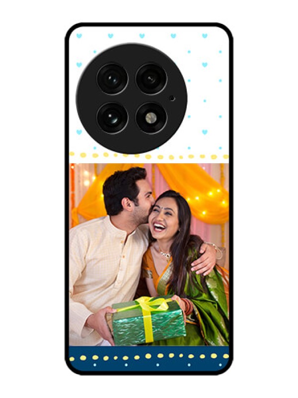 Custom OnePlus 13 5G Custom Metal Phone Case - White And Blue Abstract Design