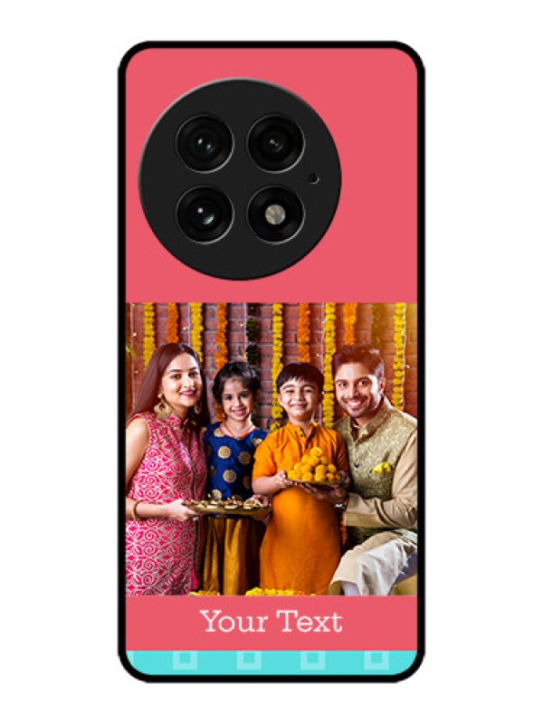 Custom OnePlus 13 5G Custom Metal Phone Case - Peach and Blue Color Design