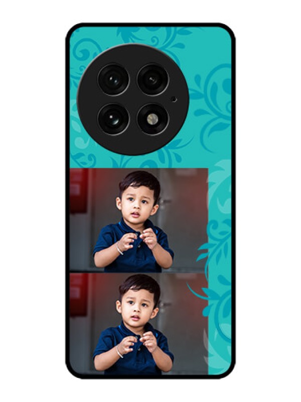 Custom OnePlus 13 5G Custom Metal Phone Case - With Photo And Green Floral Design