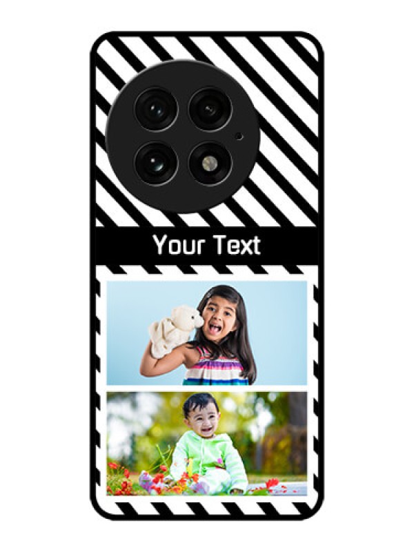 Custom OnePlus 13 5G Custom Metal Phone Case - Black And White Stripes Design