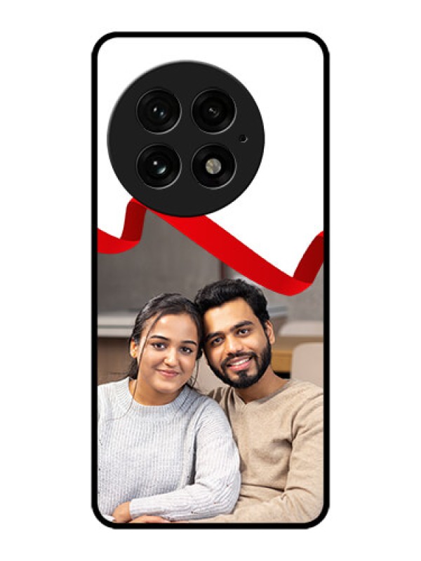 Custom OnePlus 13 5G Custom Metal Phone Case - Red Ribbon Frame Design