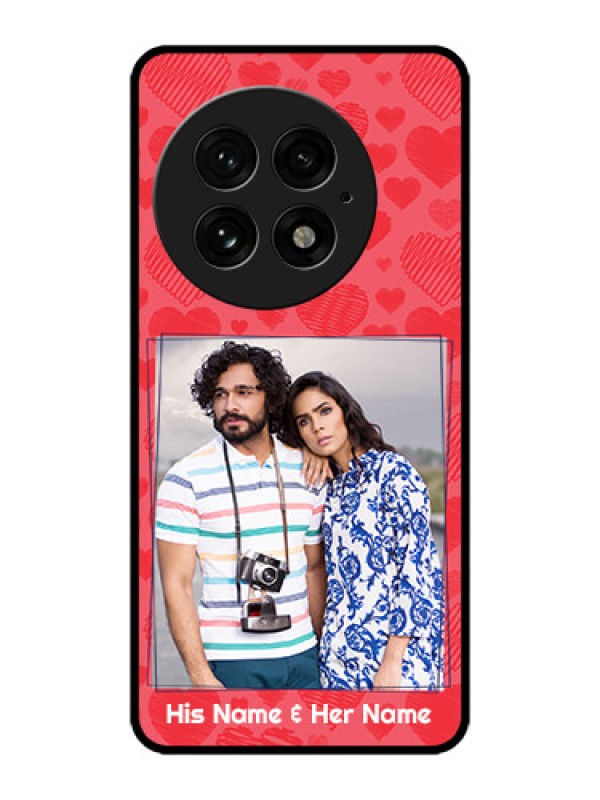 Custom OnePlus 13 5G Custom Metal Phone Case - With Red Heart Symbols Design