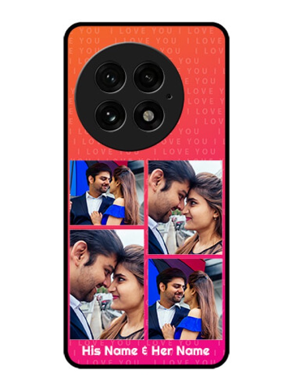 Custom OnePlus 13 5G Custom Metal Phone Case - I Love You Pink Design